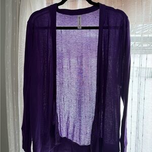 Zenana Outfitters Purple  Button Up Cardigan Size 2x